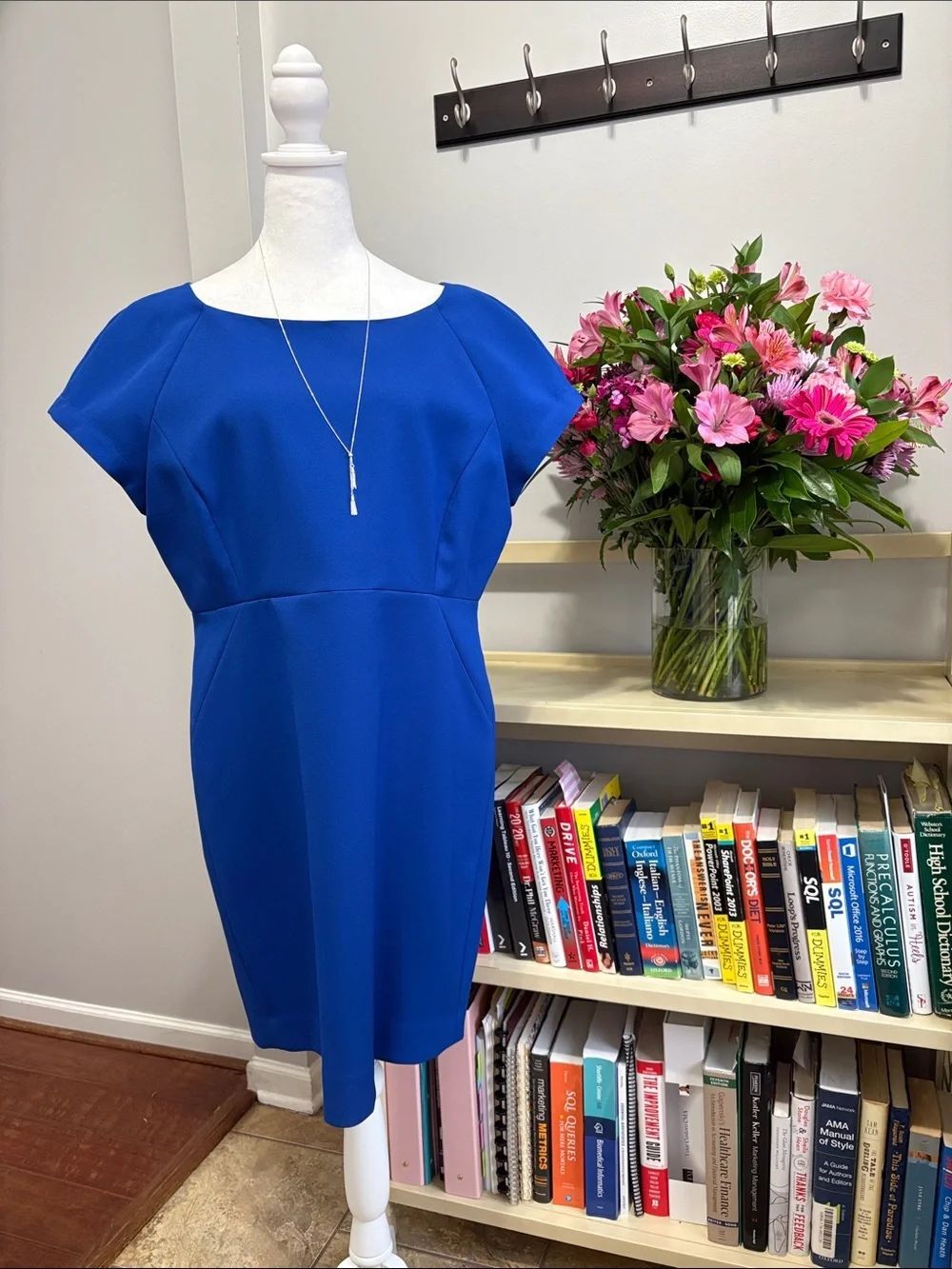 J. Crew Cobalt Blue Cap-Sleeve Sheath Dress